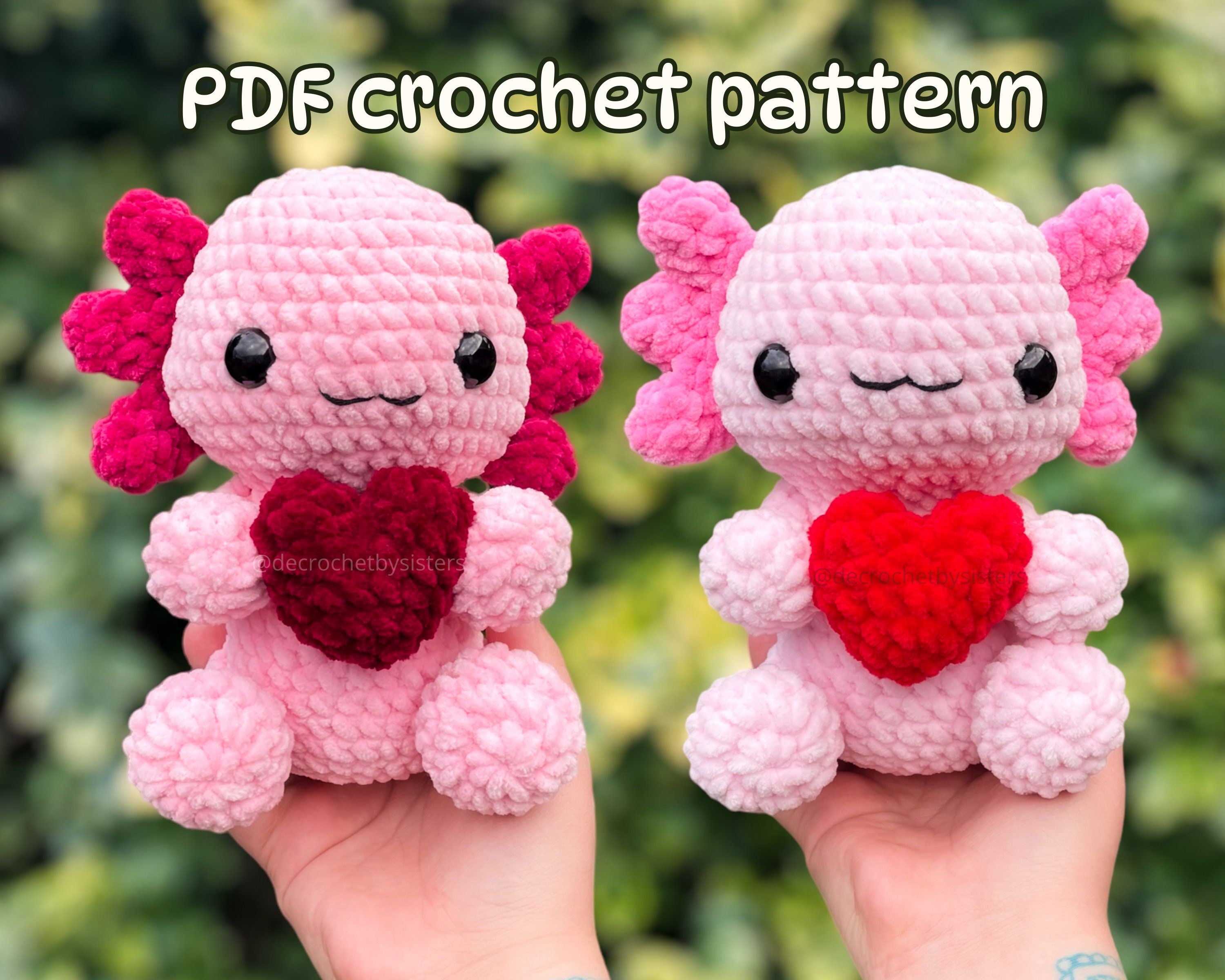 Valentine Axolotl Crochet Plushie Pattern: DIY Love Gift