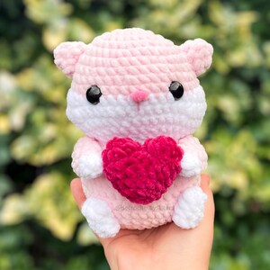 Valentine's Day Hamster Plushie Crochet Pattern - Heartfelt DIY Gift, digital pattern image 2