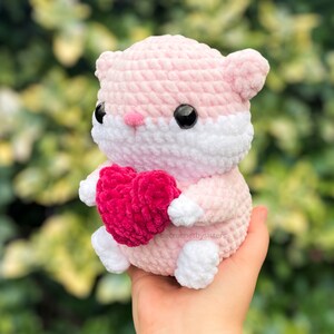 Valentine's Day Hamster Plushie Crochet Pattern - Heartfelt DIY Gift, digital pattern image 3