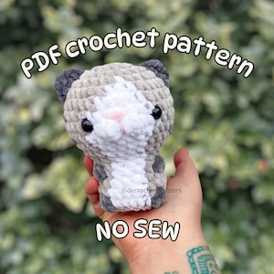 no sew Cat and Kitties Crochet Amigurumi Pattern, Beginner-Friendly DIY Project, Digital pdf crochet pattern
