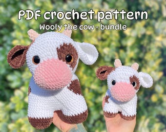 Wooly Cow Crochet Pattern: Large & Mini Plush Toy (Digital Pattern)