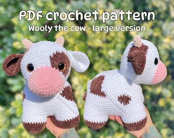 Wooly Cow Crochet Pattern: Large Plush Toy (PDF Pattern)