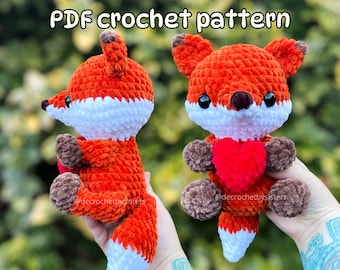Valentine Fox Plushie Crochet Pattern: DIY Amigurumi Gift (PDF Pattern)