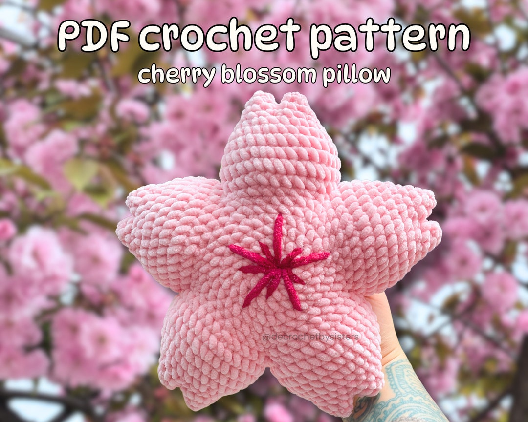 Crochet Cherry Blossom Pillow Pattern: Amigurumi Sakura (PDF