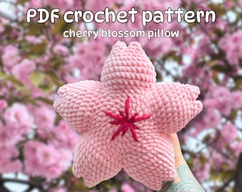 Crochet Cherry Blossom Pillow Pattern: Amigurumi Sakura (PDF Pattern)