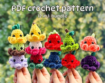 Crochet Fruit Octopus Plushie Pattern: Amigurumi Bundle (Digital Download)