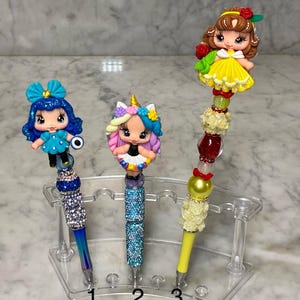Clay dolls beaded pens|Beaded pens|Cute pens|Clay doll