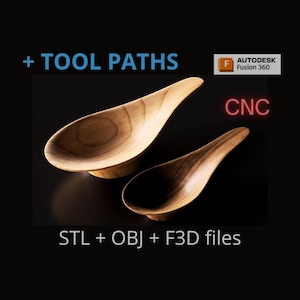 Bol cuillère (fichiers STL, OBJ et F3D) pour CNC + toolpath