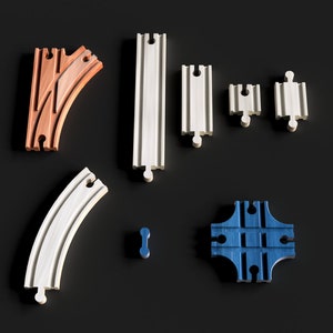 Petit ensemble de rails pour circuit de train en bois / fichiers CNC (STL)