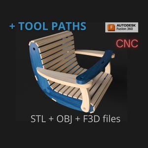 Balançoire confortable pour enfants (fichiers STL, OBJ et F3D) + toolpaths