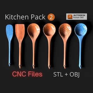 Ensemble de spatules et écumoires pour la cuisine (fichiers STL pour CNC)