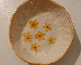 Handmade Ceramic Duo Flower Bowl Set - Versatile and Charming