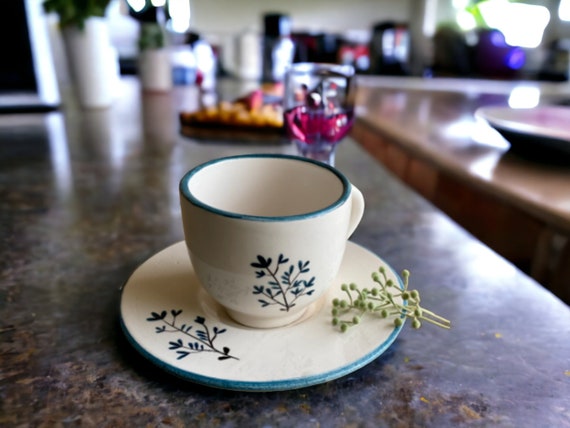 Handmade Ceramic Coffee Espresso Mug Set of 6 Turkish Coffee Pottery Cup  Set Unique Decorative Ceramic Gift for Coffee Lover 
