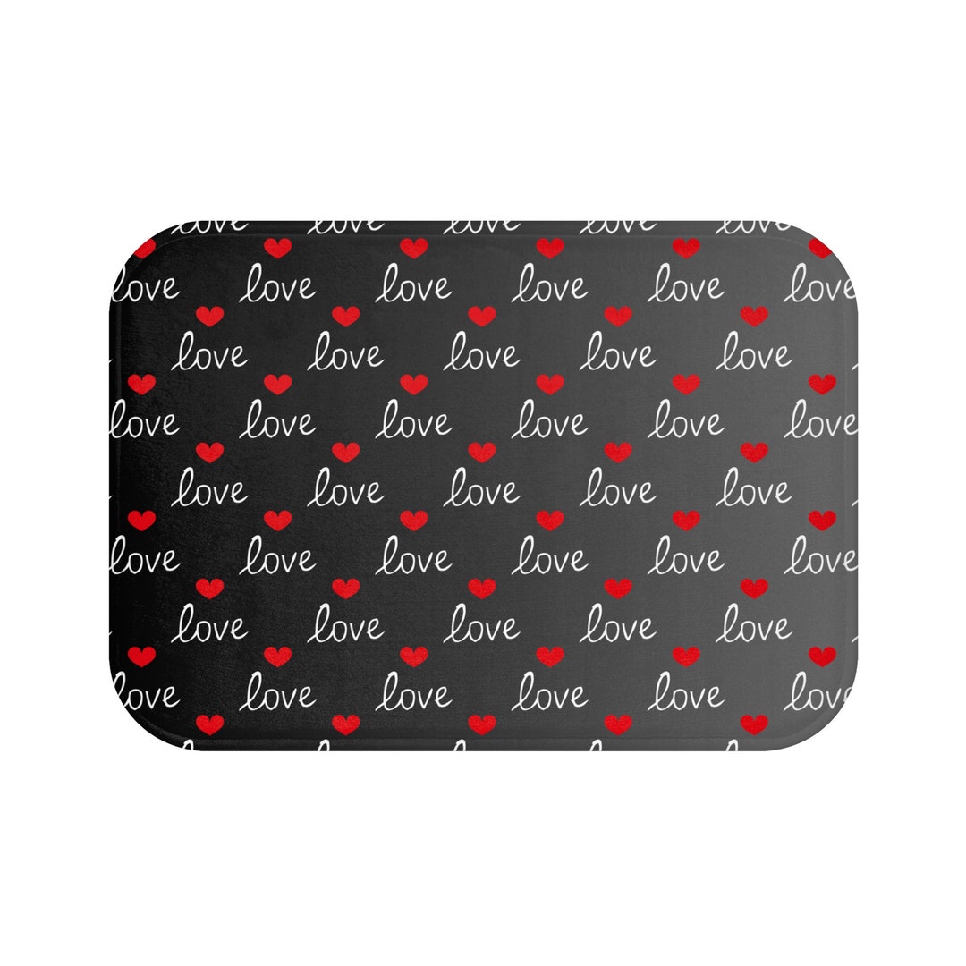 Cute Bath Mat for Valentines Day, Shower Mat, Large Bath Mat, Unique