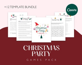 Christmas Games|12 Printable Christmas Games|Holiday Party Games|Family Fun|Christmas Trivia Games|Secret Santa Games|Christmas Activity Fun