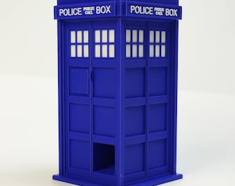 DND Tardis Dice Tower - 3D Printed Doctor Who themed Dice Tower for D&D Enthusiasts with Dice Set