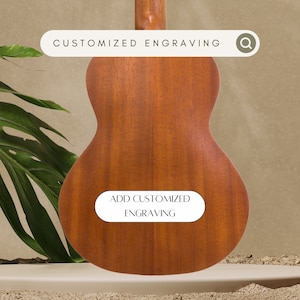Personalized Engrave Mahogany Tenor Ukulele Customized Back