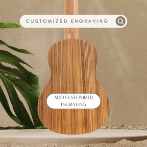Personalized Engrave Zebra Soprano Ukulele Customized Back