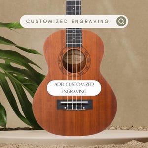 Personalized Engrave Mahogany Tenor Ukulele Customized Fathers Mothers Day Gift for Him or Her