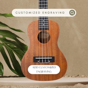 Personalized Engrave Mahogany Concert Ukulele Customized Fathers Mothers Day Gift for Him or Her