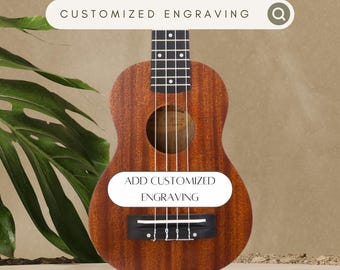Personalized Engrave Mahogany Soprano Ukulele Customized Fathers Mothers Day Gift for Him or Her