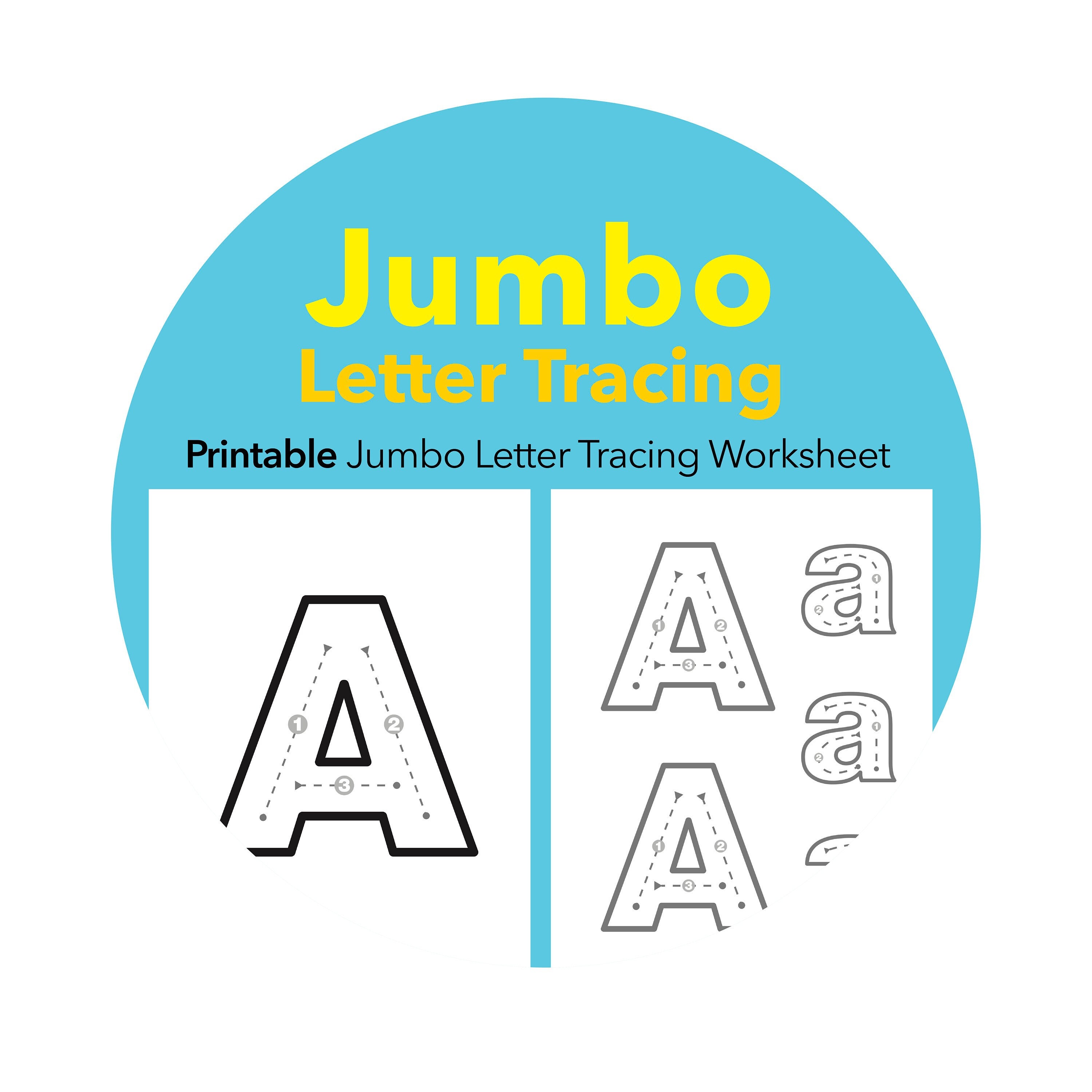 JUMBO Letter Tracing Worksheet, Big Alphabet Worksheet, A4 Letter