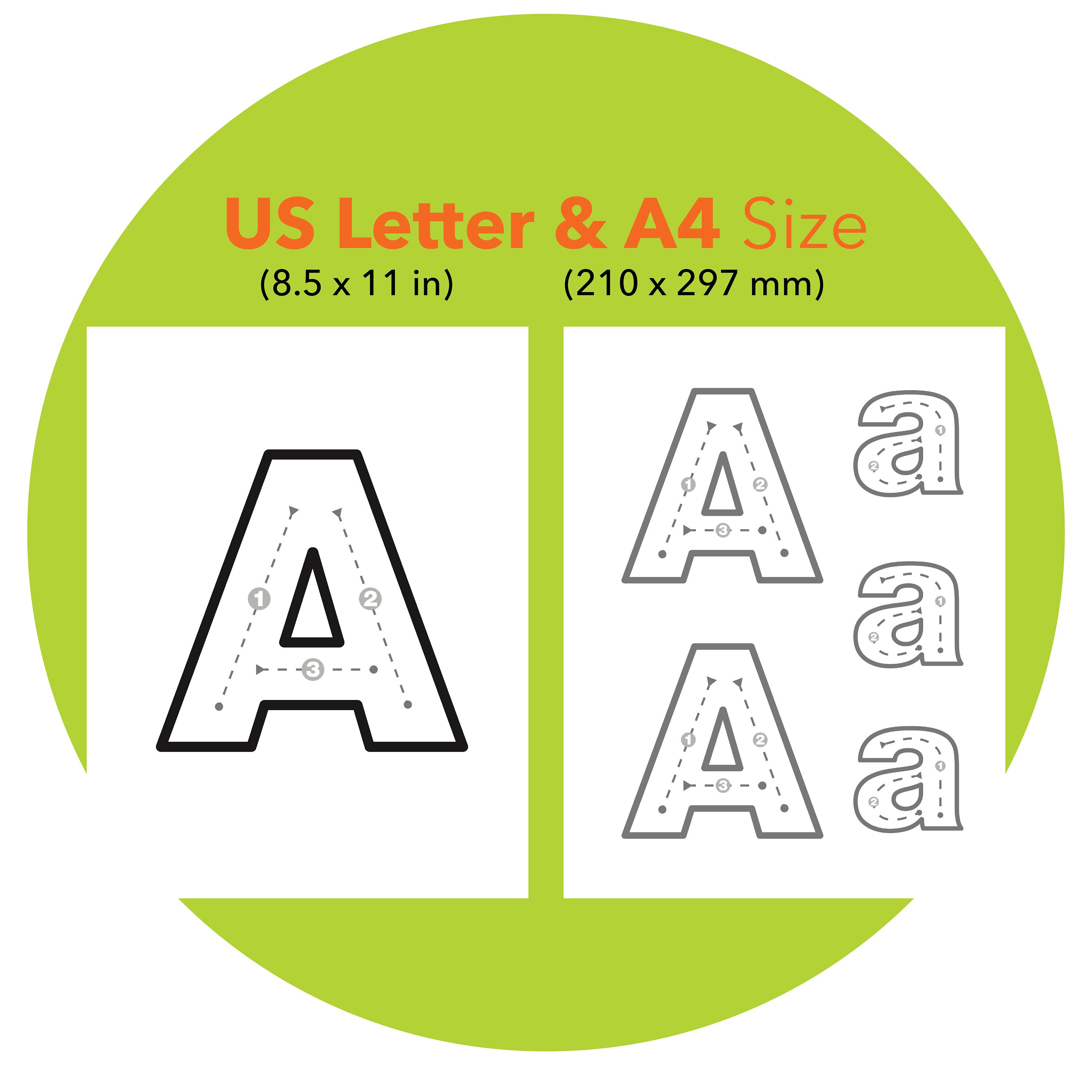JUMBO Letter Tracing Worksheet, Big Alphabet Worksheet, A4 Letter