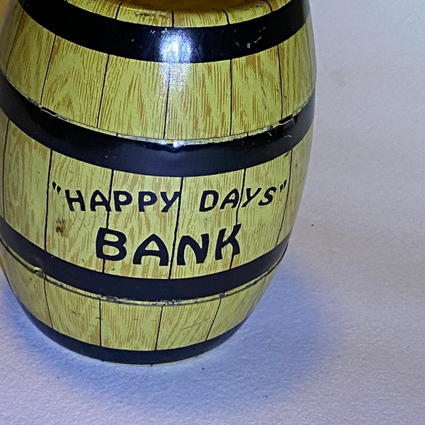 1950-60’s Happy Days tin bank - Free Shipping