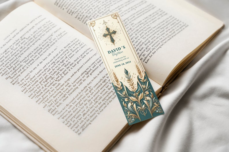Vintage Custom Printable Bookmarks for Best Baptism Favors Bundle ...