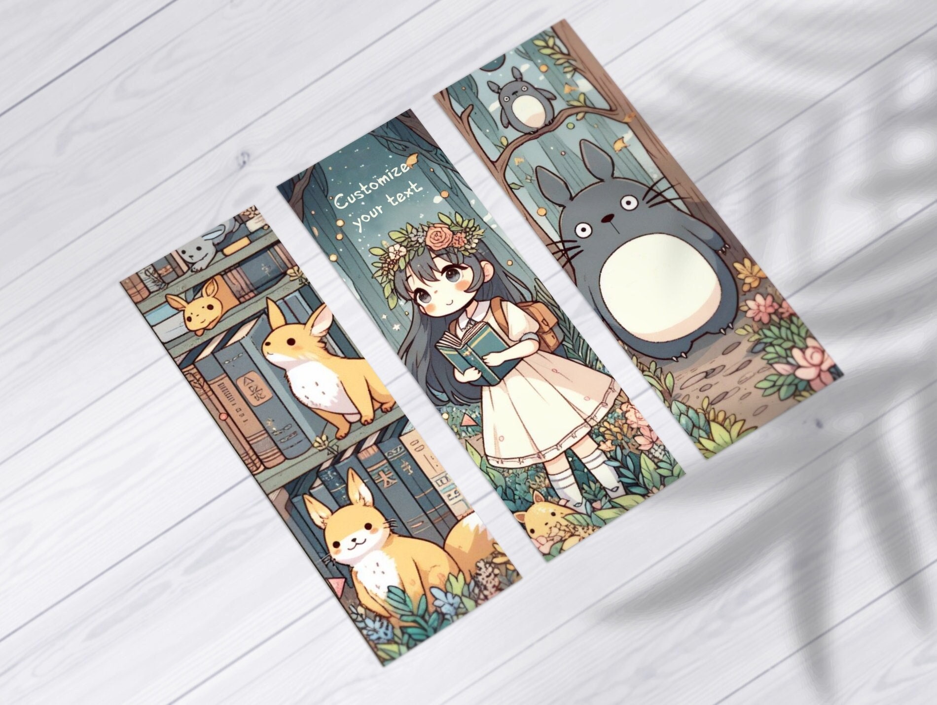 Cute Anime Japanese Custom Printable Bookmarks With Anime Aesthetic ...
