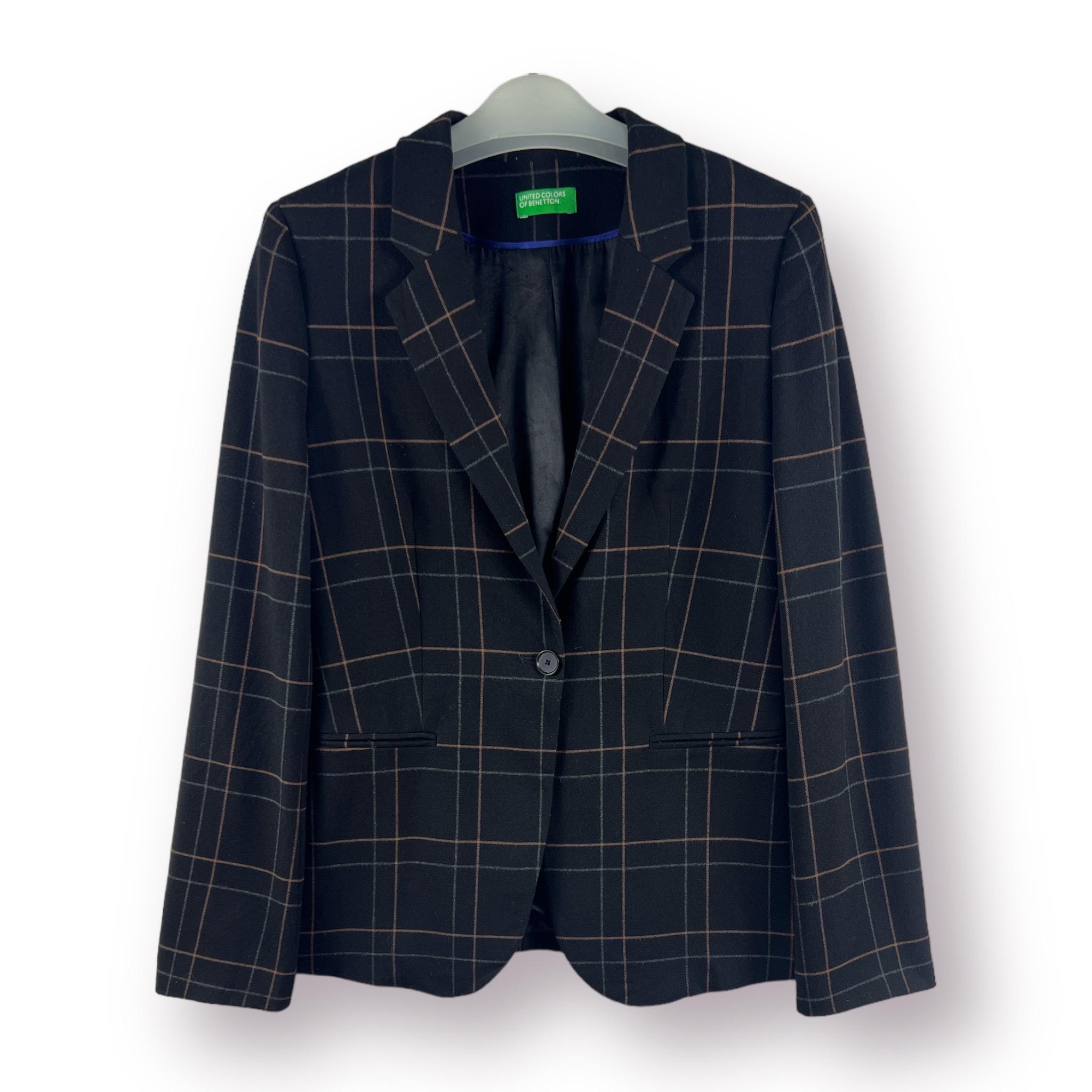 Blazer Classique United Colors Of Benetton - Femme, Taille 40, Bleu, Coupe Serrée, Occasion Parfait