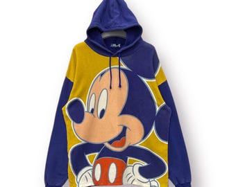 Sudadera con capucha y estampado completo de Mickey Mouse Disneyland Tokio de los años 90 (talla L)