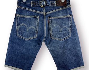 Vintage Evis by Evisu japon short Selvedge custom blue denim jeans