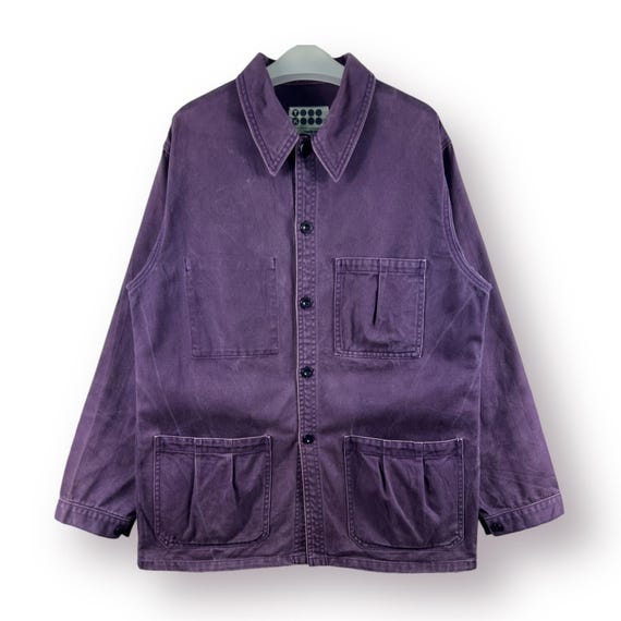 Vintage Japan Takeo Kikuchi Chore Jacket in Distressed Purple