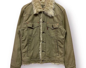 Chaqueta vaquera estilo camionero vintage EDWIN de piel de oveja japonesa - L