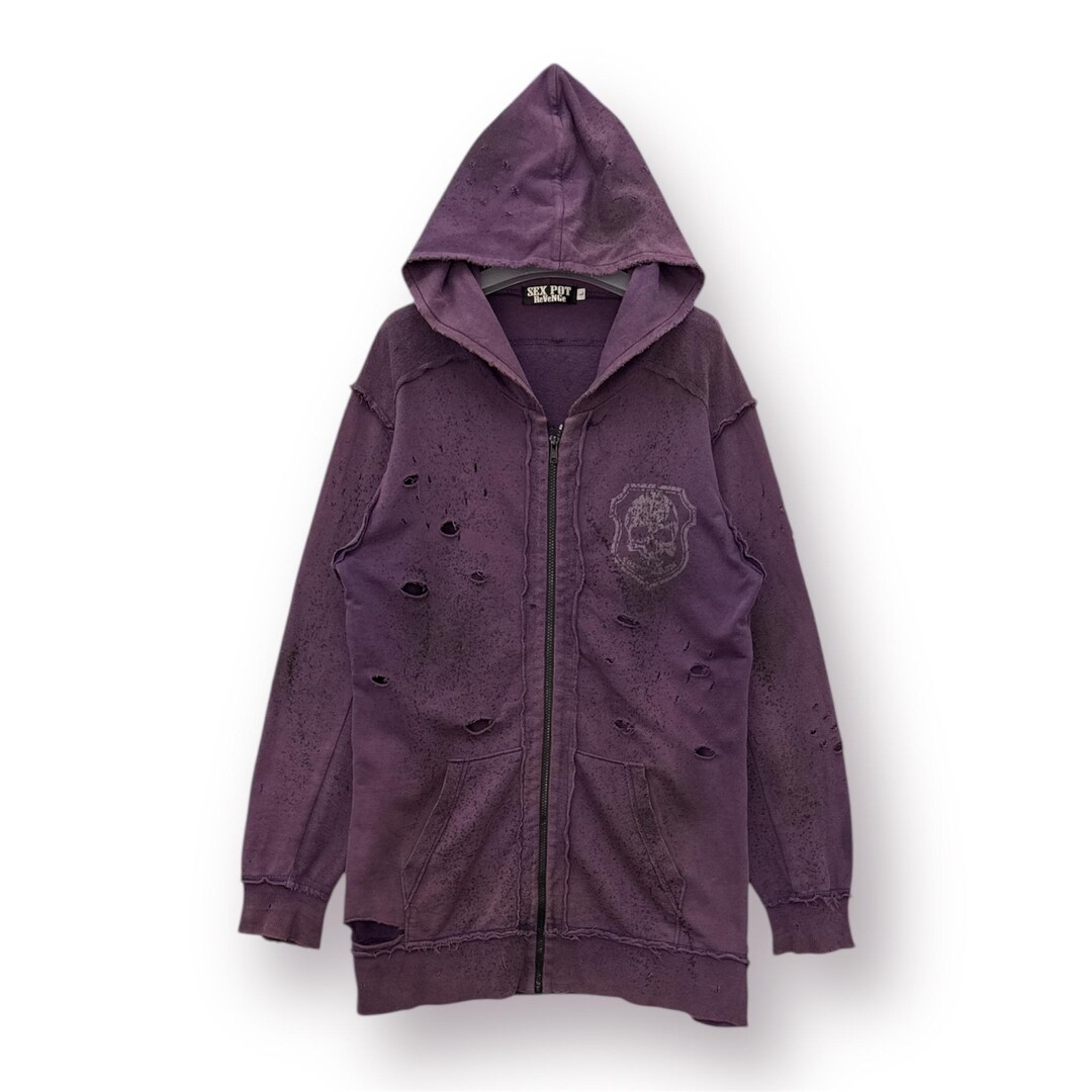 Vintage Sex Pot Revenge Hoodie – Crazy Distressed Punk Skull Sweat