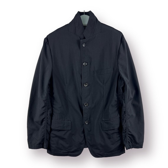 Vintage Comme Des Garcons Homme CDGH HG-J061 AD2010 Spring Distressed Black Nehru Jacket - XS