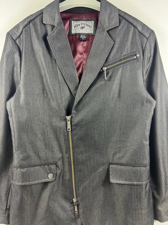 【vintage】 Oversizecoat Mod Vintage Zipper Coat Fox Deluxe Racing Stripe Coat Casual
