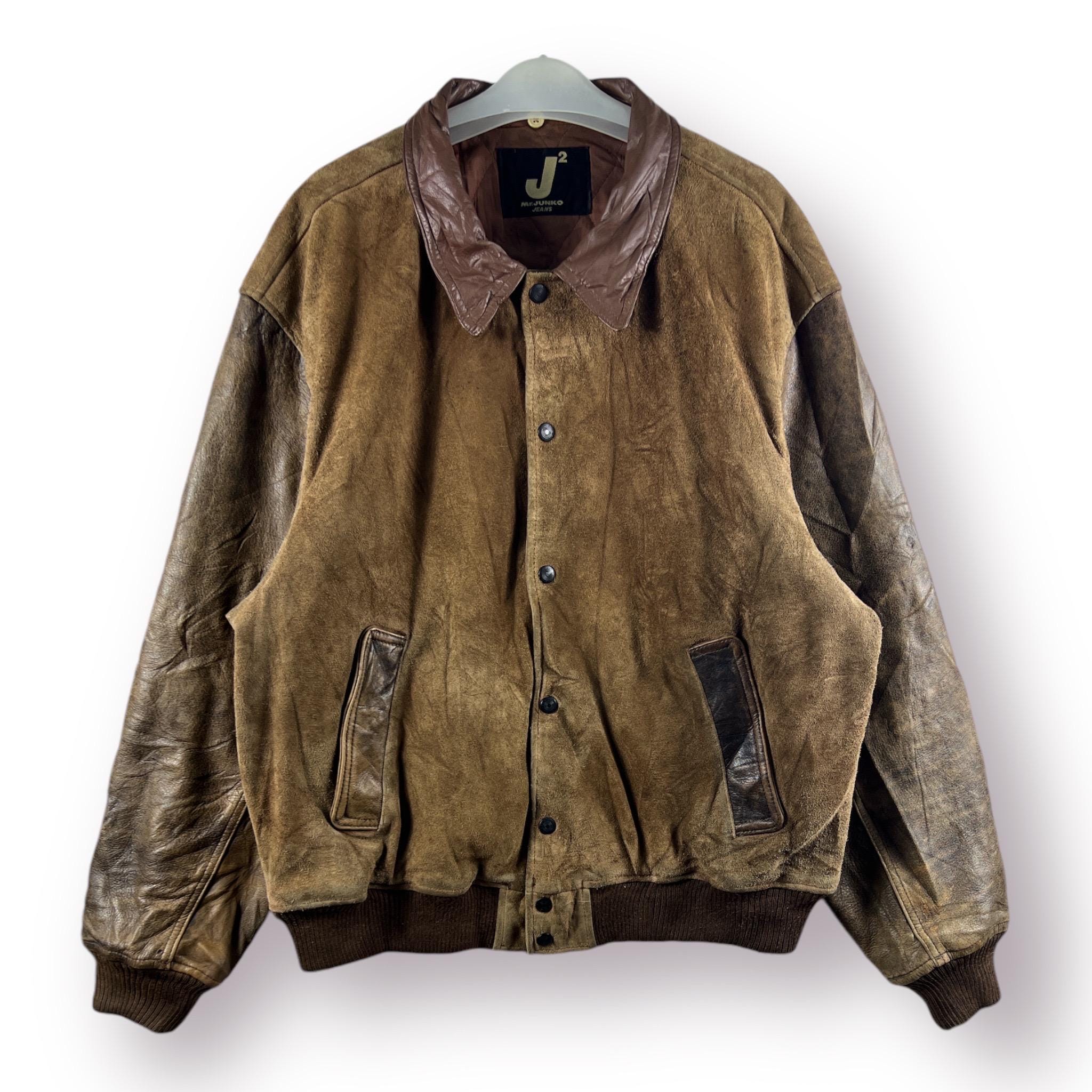ジャケット・アウター J-Subculture Vintage 90's J2 Mr. Junko Jeans Japan Varsity Leather Jacket