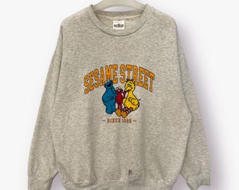 Sudadera vintage con logo gráfico bordado de Barrio Sésamo