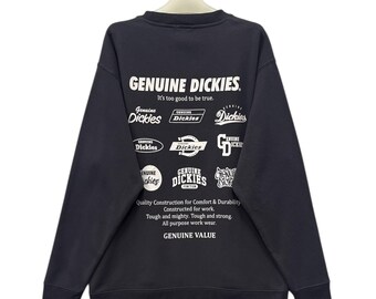 Sudadera vintage Dickies Workwear de poliéster Y2K con logotipo de la lista de éxitos - XL