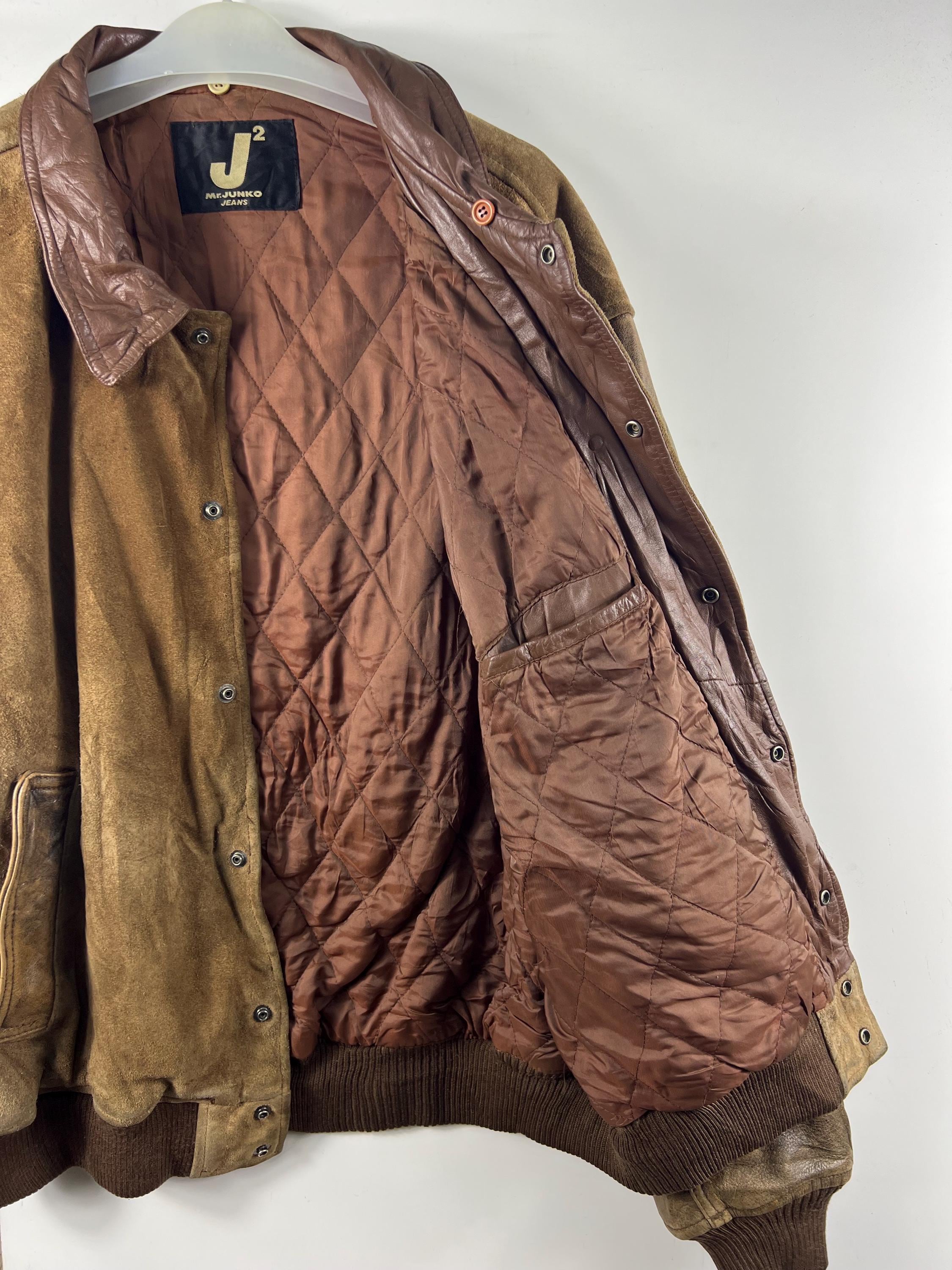 Vintage 90's J2 Mr. Junko Jeans Japan Varsity Leather Jacket L