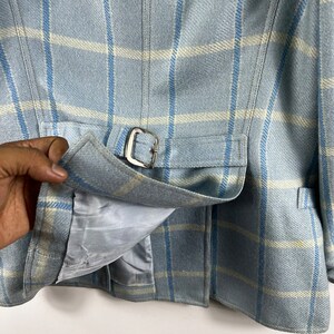 Vintage Courreges Made in France double-breated tartanwollen jas voor dames afbeelding 9