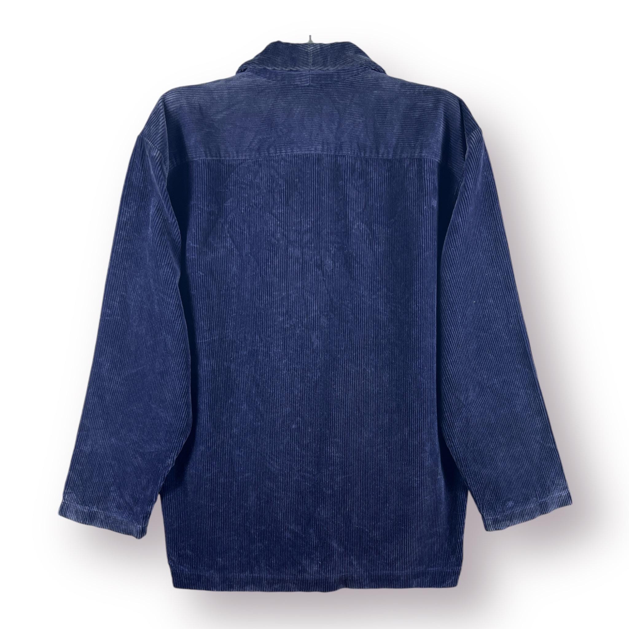Vintage 90's Norma Kamali Indigo Corduroy Kimono Japan Coat Jacket