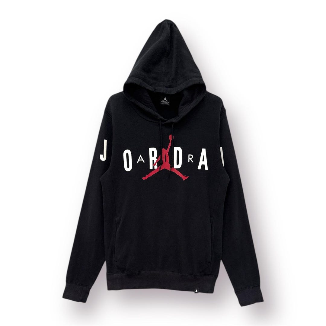 jordan hoodie black red