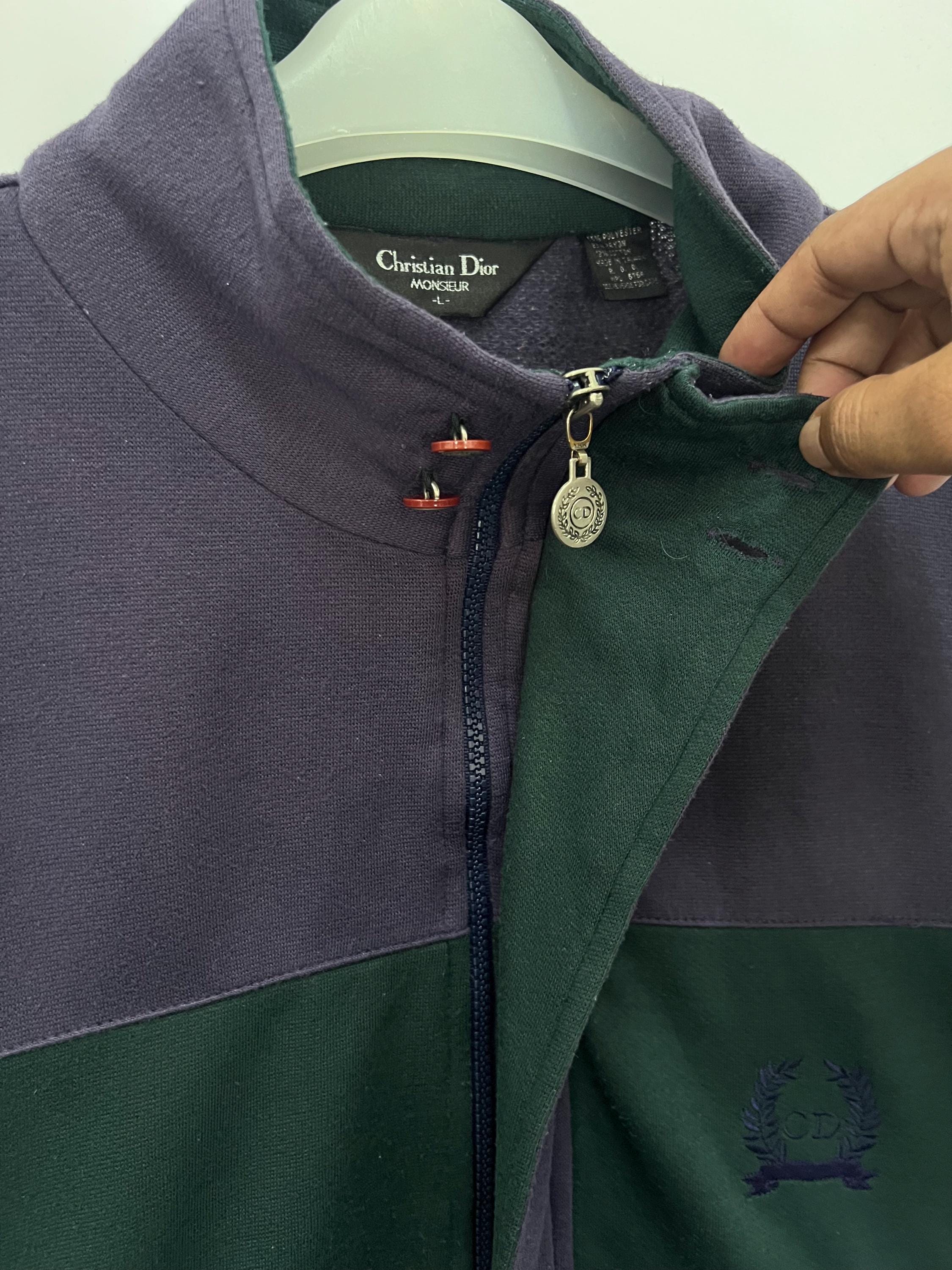 Vintage 90's Christian Dior Monsieur Full Zip Three Tone Colors