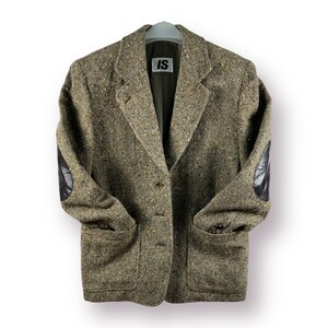 Vintage 90's  Issey Miyake Japan Leather Padded Tweed Heavy Blazer Winter Jacket M size