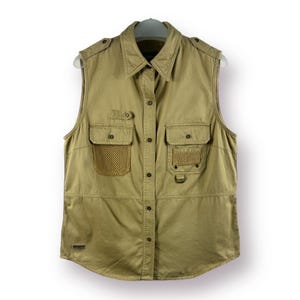 Vintage Ralph Lauren techtical vest jacket in beige mustard color - M
