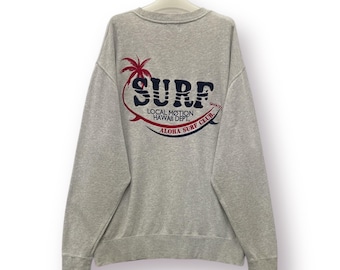 Vintage Y2K Local Motion Backhit Broderad Logotyp Surfkläder Långärmad Rundhalsad Tröja - XL