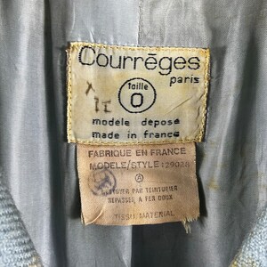 Vintage Courreges Made in France double-breated tartanwollen jas voor dames afbeelding 6